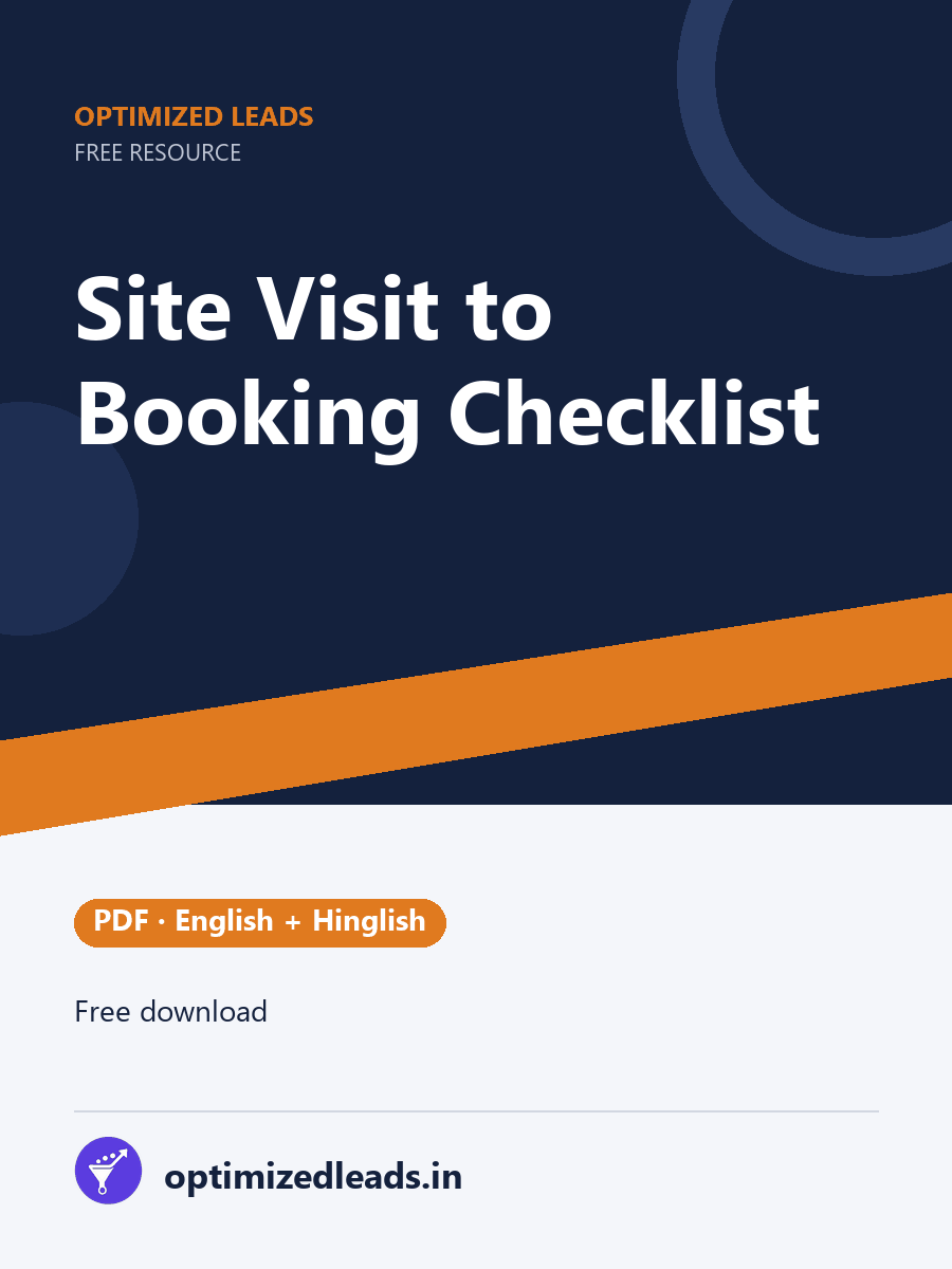 Site Visit to Booking Checklist free PDF cover