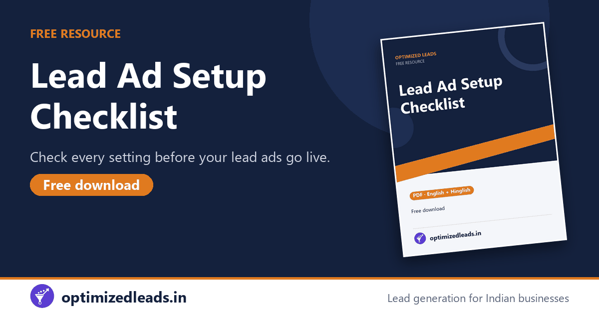 Lead Ad Setup Checklist: free PDF from Optimized Leads